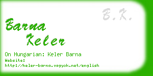 barna keler business card